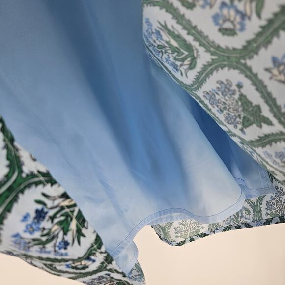 Tuckernuck Bouvier Blouse Top Blue Floral Medallion Ruffle Collar NWOT Size 3XL - Picture 7 of 10